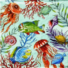 Serwetka do decoupage wodny świat fauny i flory 33x33 PAW Unikat