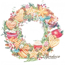 Serwetka do decoupage stroik z piernikami 33x33 PAW