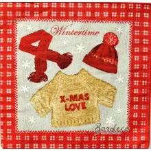 Serwetka do decoupage dziecięce ciepłe ubranka na zimę 33x33 PAW Unikat