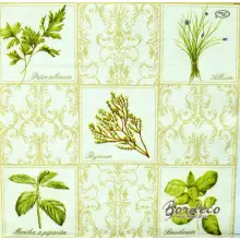 Serwetka do decoupage mozaika ziół i złotych ornamentów 33x33 PAW Unikat
