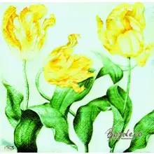 Serwetka do decoupage żółte tulipany 33x33 PAW Unikat