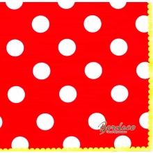 Serwetka do decoupage białe grochy na czerwonym tle 33x33 PIXIE Unikat