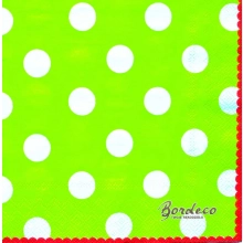 Serwetka do decoupage białe grochy na seledynowym tle 33x33 PIXIE Unikat