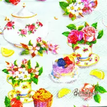 Serwetka do decoupage kwiaty i porcelana 25x25 PIXIE Unikat