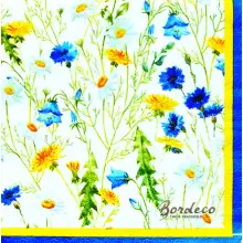 Serwetka do decoupage kwiaty polne, łąkowe, zioła33x33 PIXIE Unikat