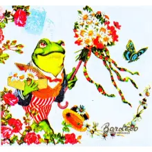 Serwetka do decoupage zakochany pan żaba  33x33 PPD Unikat