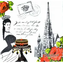 Serwetka do decoupage Wiedeń, vintage 33x33 PPD Unikat