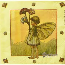 Serwetka do decoupage aniołek z kwiatami 33x33 PPD Unikat