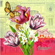 Serwetka do decoupage bukiet kwiatów z tulipanami 25x25 PPD Unikat