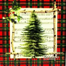 Serwetka do decoupage zielona choinka i czerwony wianek 33x33 PPD Unikat