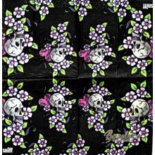 Serwetka do decoupage czaszka z kwiatami 21x21 PPD Unika