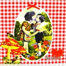 Serwetka do decoupage dziecięcy całus 33x33 PPD UnikatSerwetka do decoupage dziecięcy całus 33x33 PPD Unikat