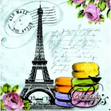 Serwetka do decoupage francuskie makaroniki 33x33 PPD Unikat
