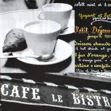 Serwetka do decoupage cafe, bistro i kawa cappuccino 25x25 firma PPD