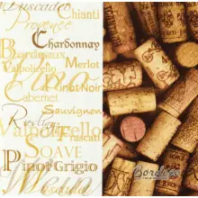 Serwetka do decoupage korki do butelek z winem 33x33 PPD Unikat