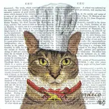 Serwetka do decoupage w stylu retro z kotem kucharzem 25x25 PPD Unikat