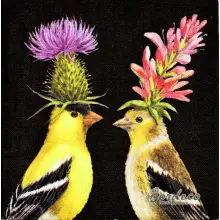 Serwetka do decoupage kolorowe szczygły 25x25 PPD Unikat