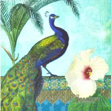 Serwetka do decoupage paw i hibiskus 33x33 PPD Unikat