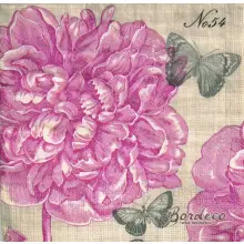 Serwetka do decoupage duża różowa peonia 33x33 PPD Unikat