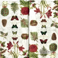 Serwetka do decoupage flora i fauna świąt 33x33 PPD Unikat