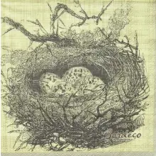 Serwetka do decoupage szkic ptasiego gniazda 25x25 PPD Unikat