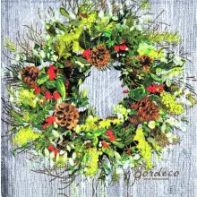 Serwetka do decoupage wianek bożonarodzeniowy 33x33 PPD Unikat