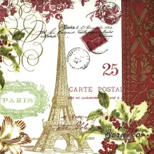 Serwetka do decoupage Paryż, wieża Eiffla, vintage 25x25 PPD Unikat