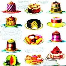 Serwetka do decoupage wykwintne francuskie ciastka i torty 33x33 PPD Unikat