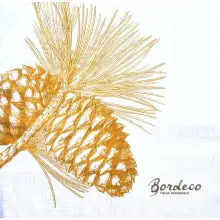 Serwetka do decoupage złota szyszka 33x33 PPD Unikat