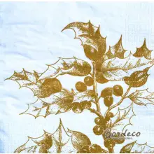 Serwetka do decoupage złoty ostrokrzew 33x33 PPD Unikat