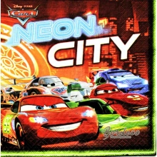 Serwetka do decoupage kreskówka Auta Neon City 33x33 PROCOS Unikat