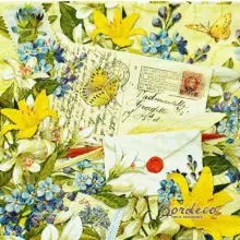 Serwetka do decoupage mix kwiatów i list 25x25 PUNCH STUDIO