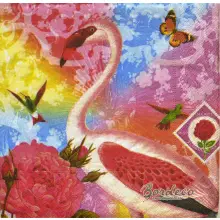 Serwetka do decoupage różowy flaming i róża Paper+Design Unikat