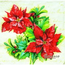 Serwetka do decoupage gwiazda betlejemska, poinsecja 25x25 Paper+Design Unikat