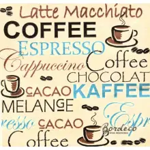 Serwetka do decoupage kawa, napisy 33x33 Paper+Design Unikat