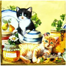 Serwetka do decoupage kotki w kuchni 33x33 Paper+Design Unikat