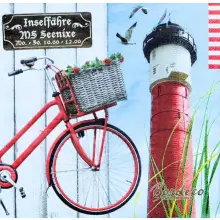 Serwetka do decoupage latarnia morska i rower z koszem 33x33 Paper+Design Unikat