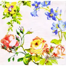 Serwetka do decoupage letnie kwiaty na różowym tle  33x33 Paper+Design Unikat