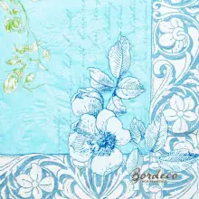 Serwetka do decoupage motywy kwiatowe w błękicie 33x33 Paper+Design Unikat