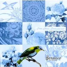 Serwetka do decoupage niebieska mozaika i ptak 33x33 Paper+Design Unikat