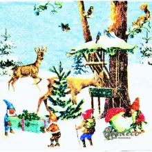 Serwetka do decoupage pracowite krasnoludki i jelonki Paper+Desig