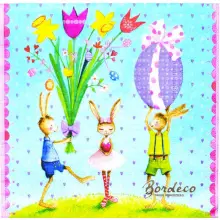 Serwetka do decoupage przyjęcie wielkanocne zajączków 33x33 Paper+Design Unikat