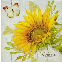 Serwetka do decoupage słonecznik i motylek Paper+Design Unikat