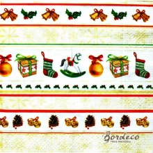 Serwetka do decoupage świąteczne szlaczki 33x33 QUEEN Unikat