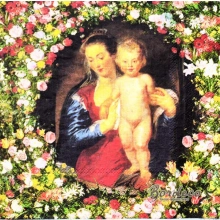 Serwetka do decoupage Matka Boska z Dzieciątkiem 33x33 R&F Unikat