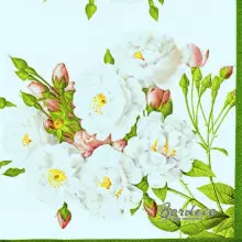 Serwetka do decoupage białe róże wielokwiatowe 33x33 R&F Unikat