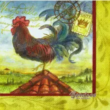 Serwetka do decoupage brazylijski kogut na dachu 33x33 R+F Unikat