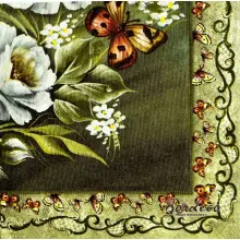 Serwetka do decoupage brazylijska kompozycja białych róż 33x33 R+F Unikat