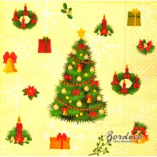 Serwetka do decoupage choinka i wieniec adwentowy 33x33 R&F Unikat