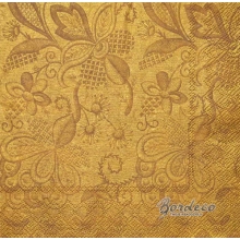 Serwetka do decoupage haftowana tapeta stare złoto z połyskiem  33x33 R&F Unikat